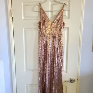 Gold Sequin Maxi Dress